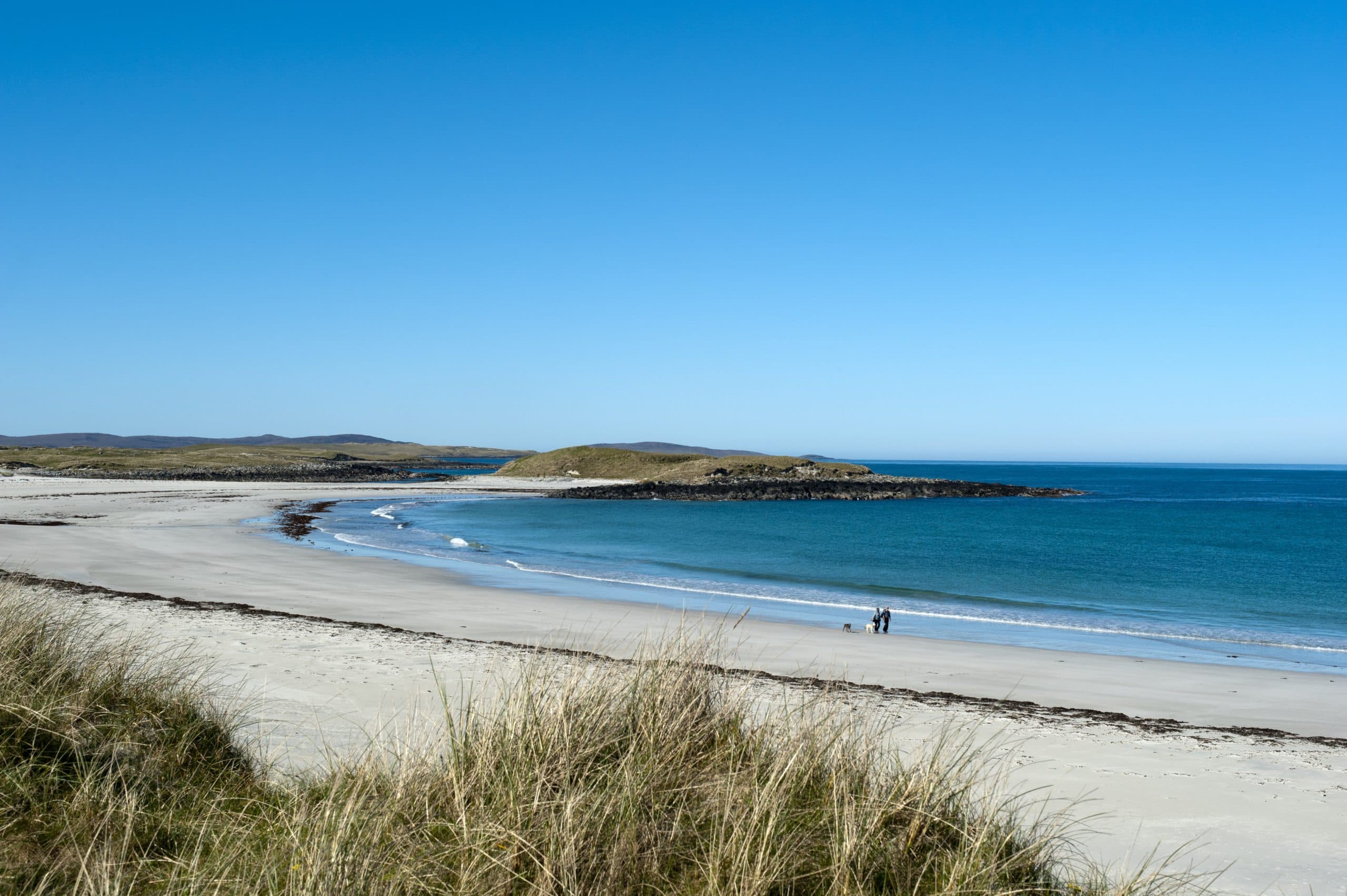 White sand beach and dunes on North Uist